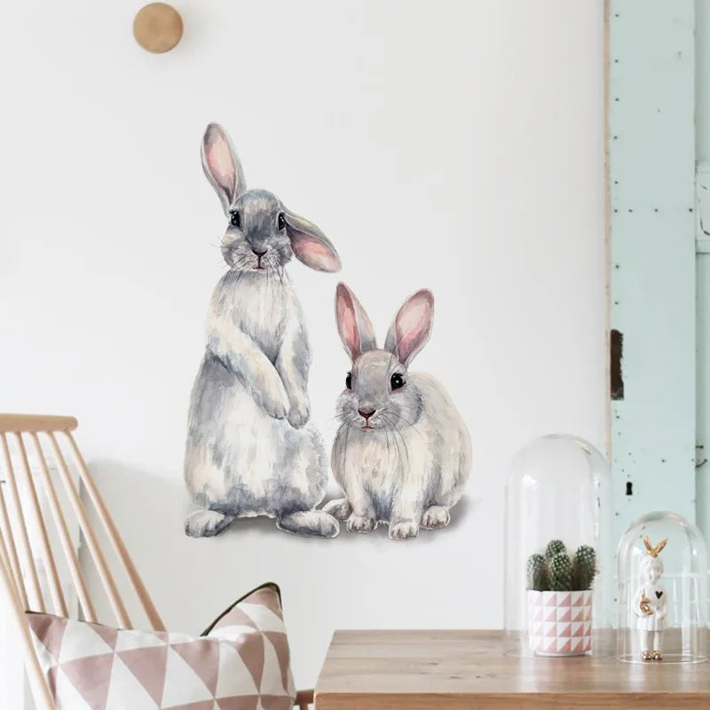 Cute Rabbit Nursery Wall Decals – Removable Bunny Wall Stickers
