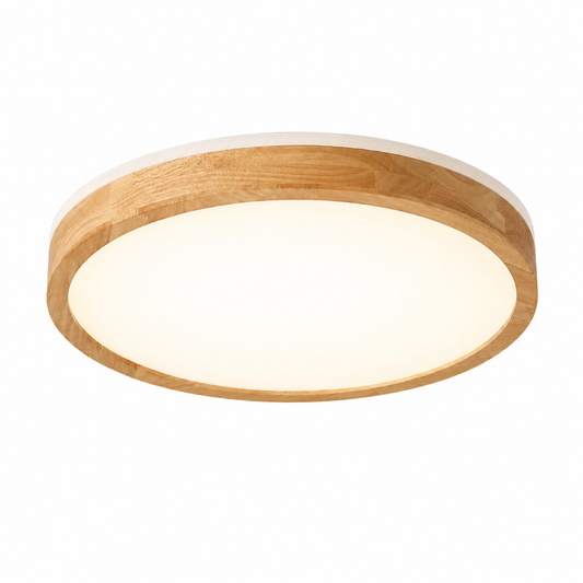 Round Wood LED Flush Mount