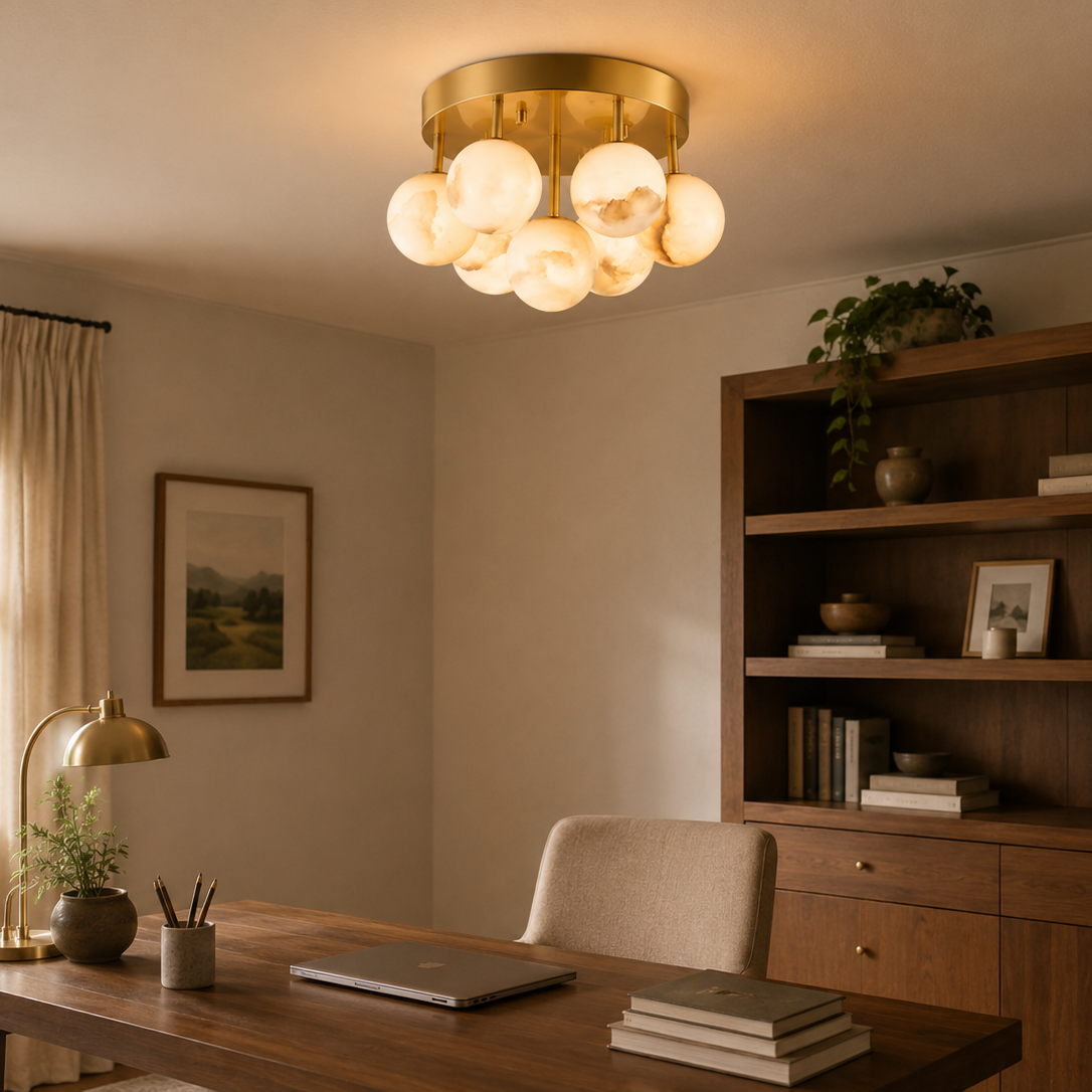 Noma Alabaster Cluster Flush Mount