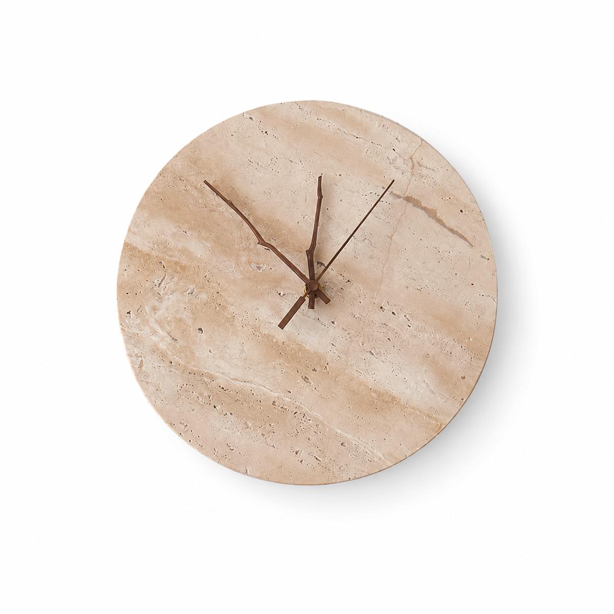 Travertine Marble Round Wall Clock