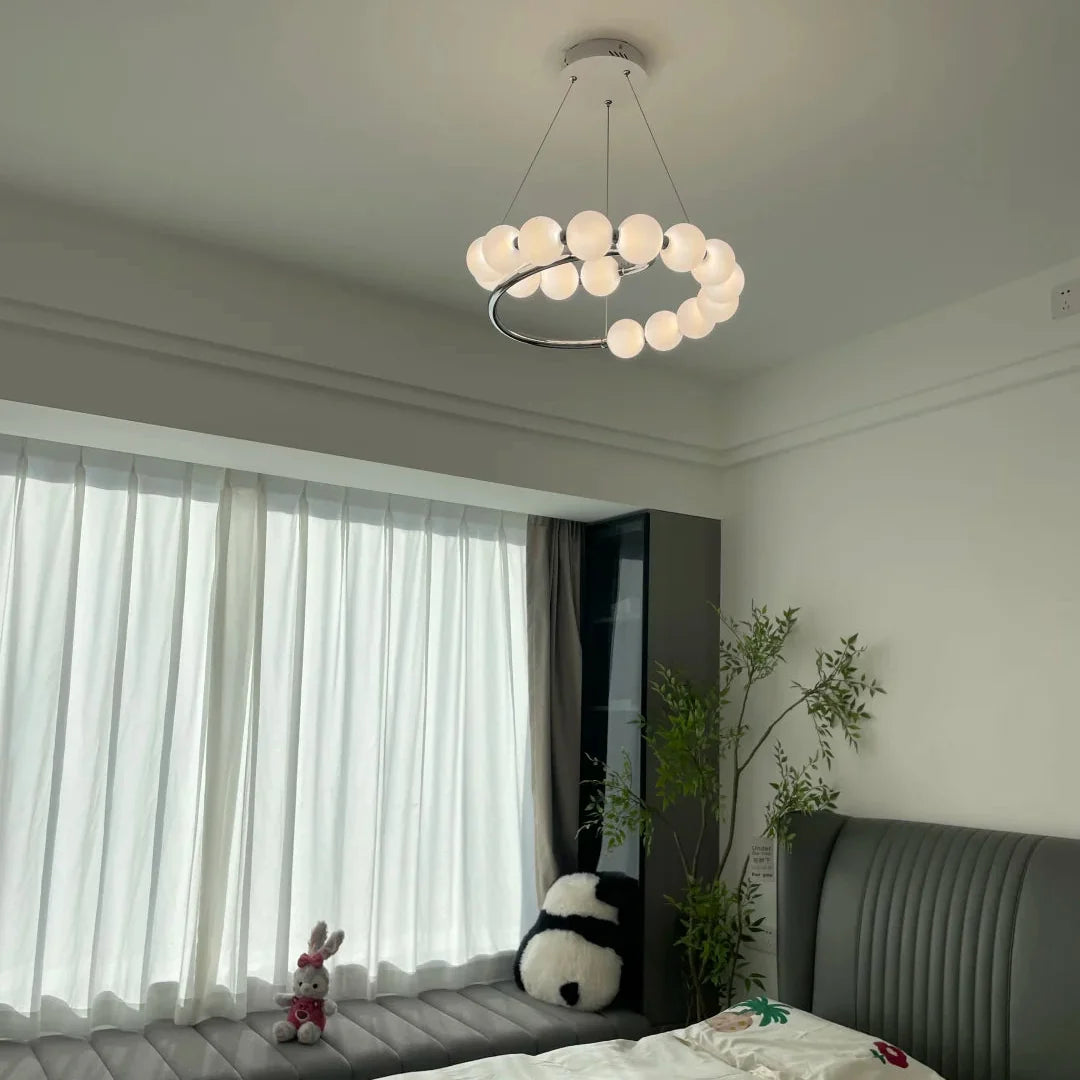 Plume Spiral Pearl Chandelier