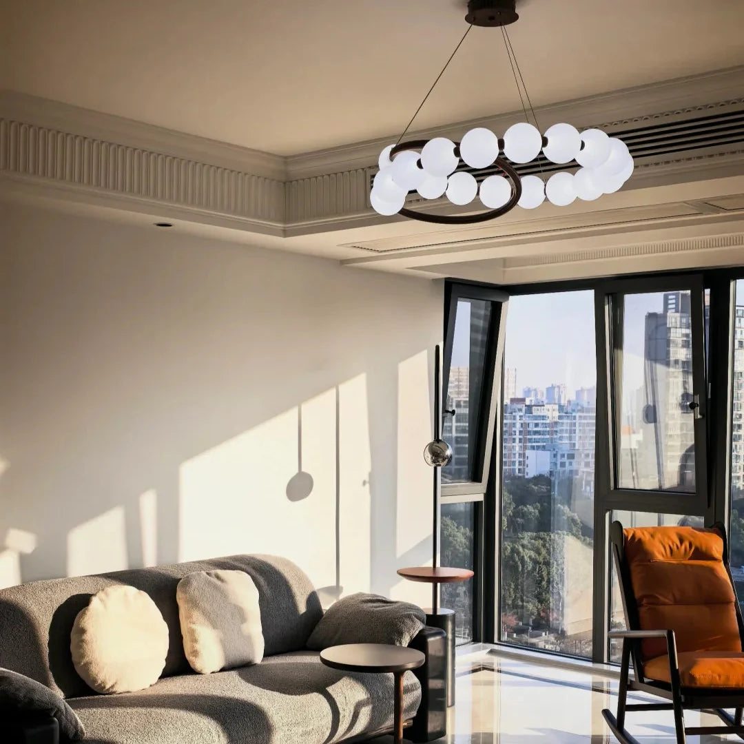 Plume Spiral Pearl Chandelier