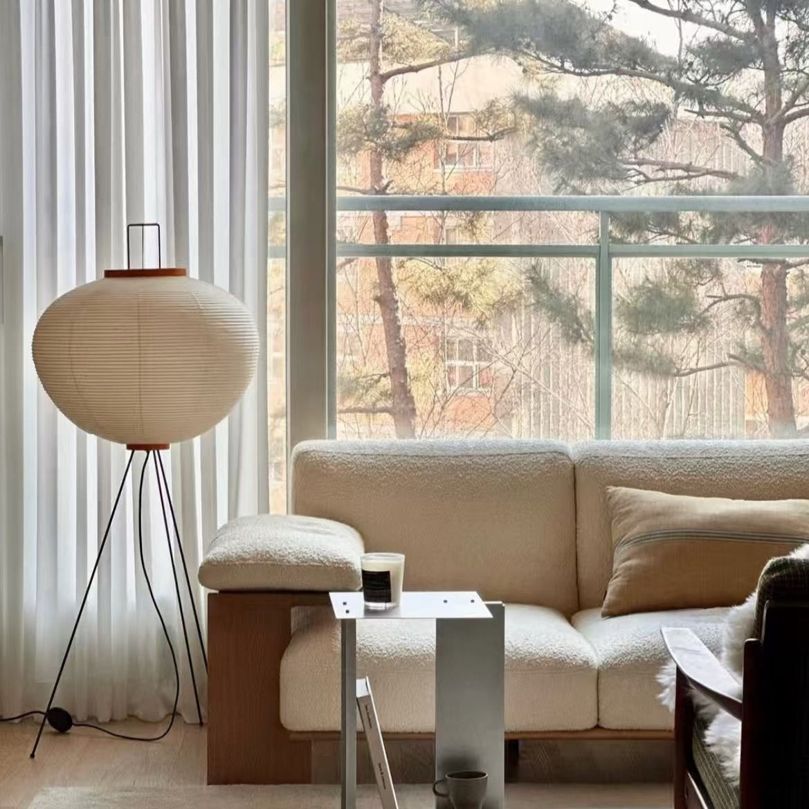 Akari Washi Globe Floor Lamp