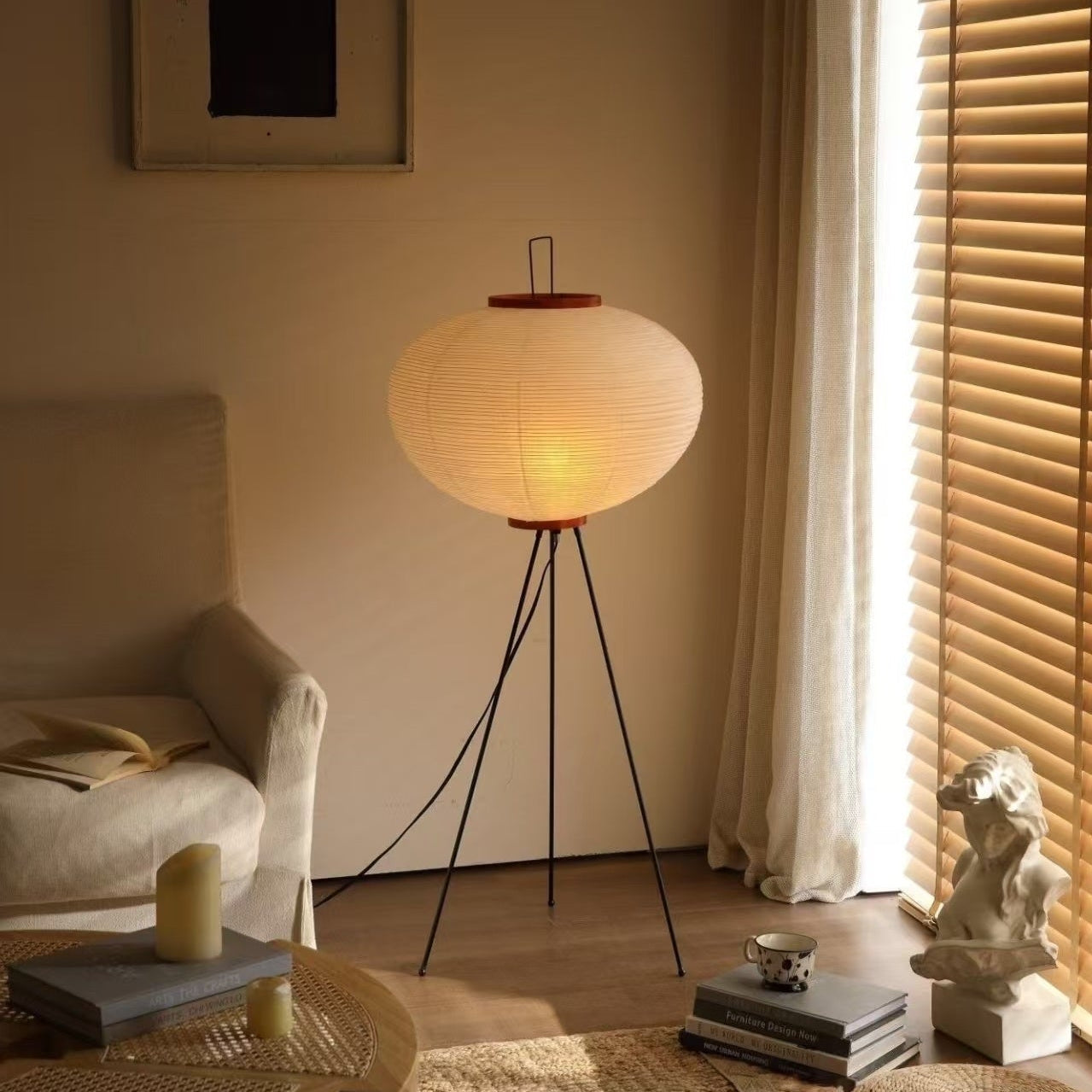Akari Washi Globe Floor Lamp