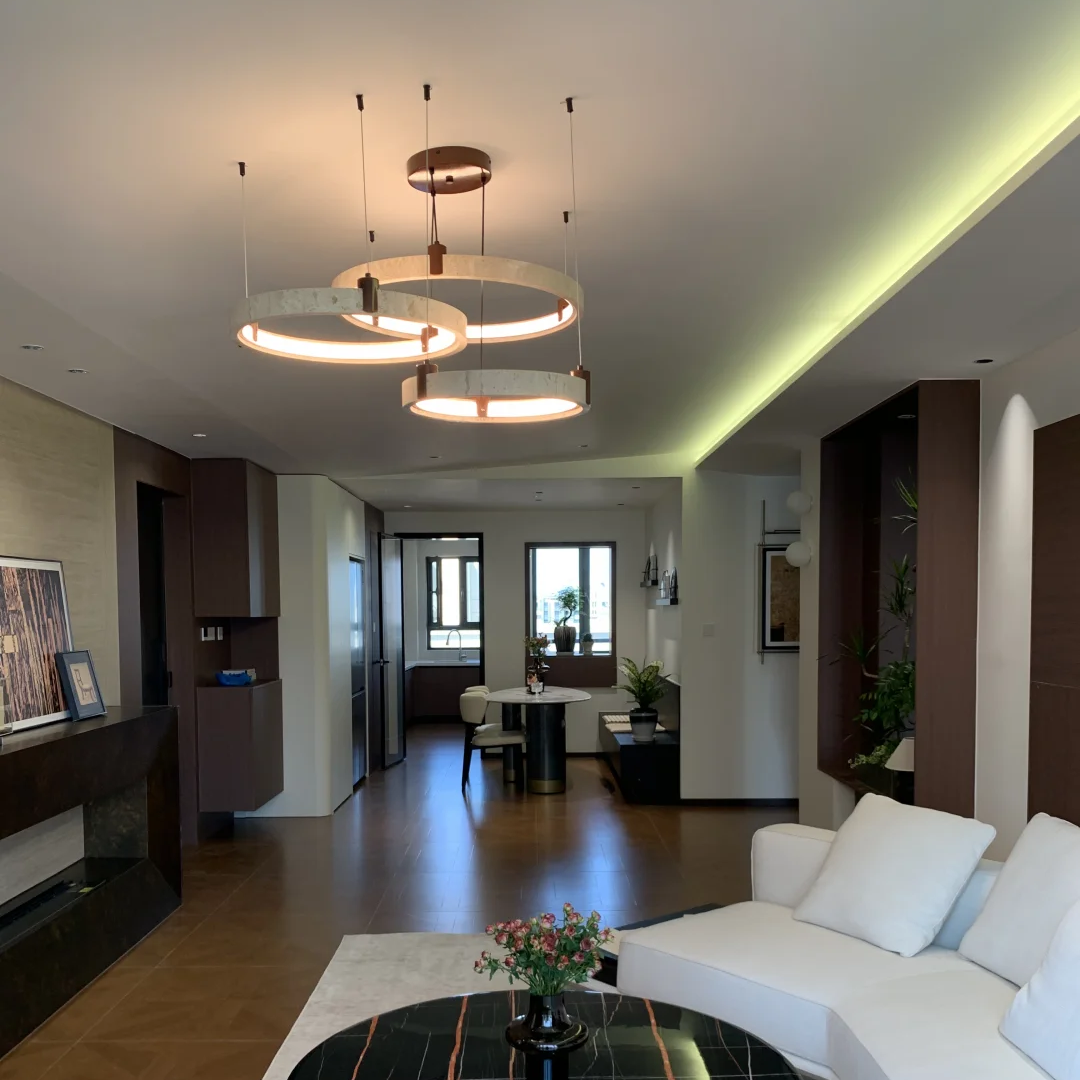 Strata Travertine Ring Chandelier