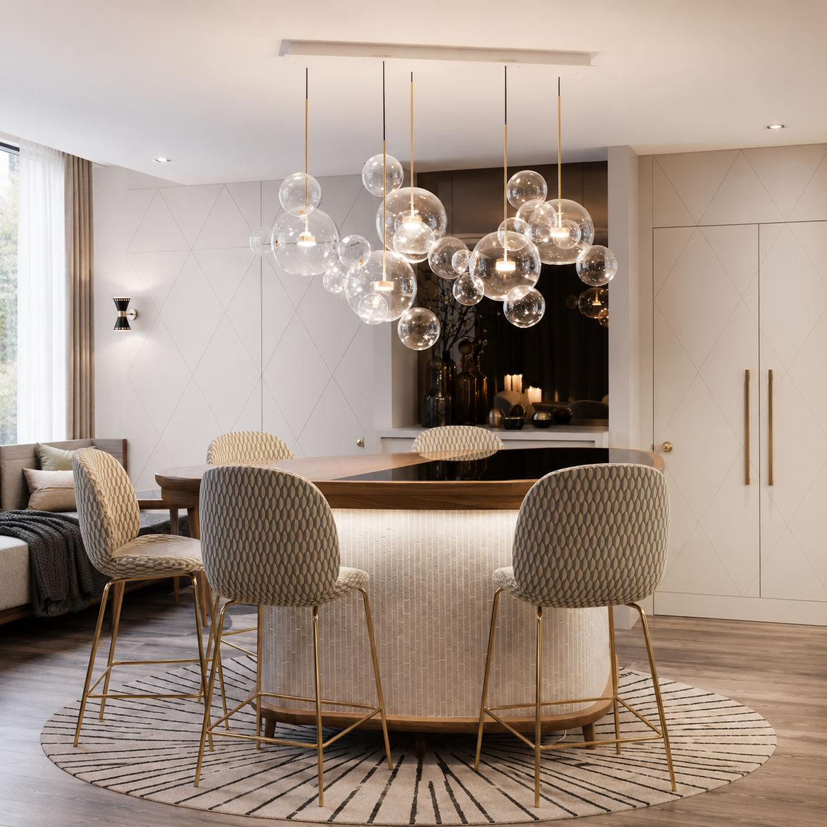 Cove Bubble Linear Chandelier