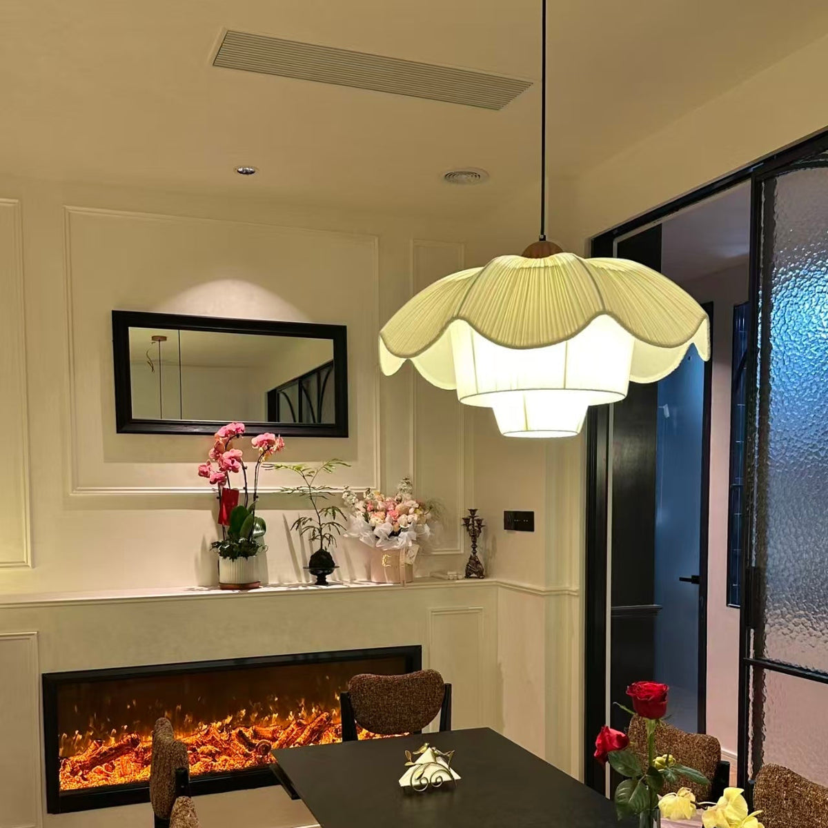 Fleur French Linen Pendant Light