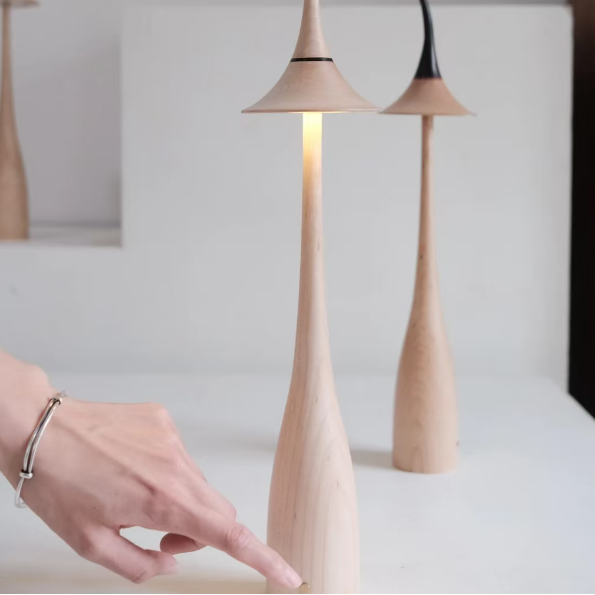 Noma Maple Wood Cordless Table Lamp
