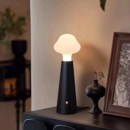 Cloud Glass Wood Table Lamp