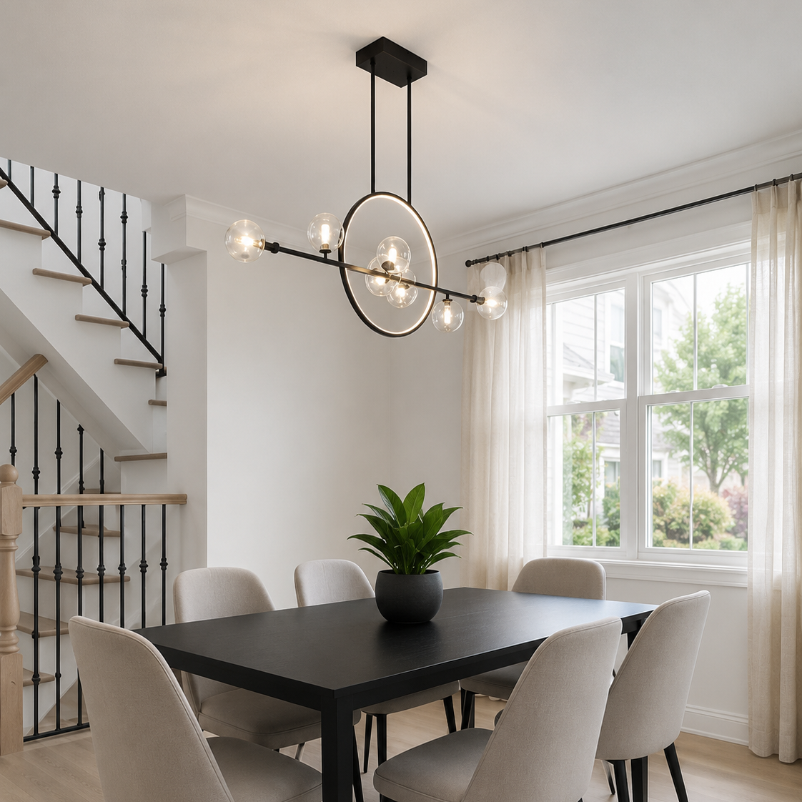 Cove Glass Bubble Ring Chandelier