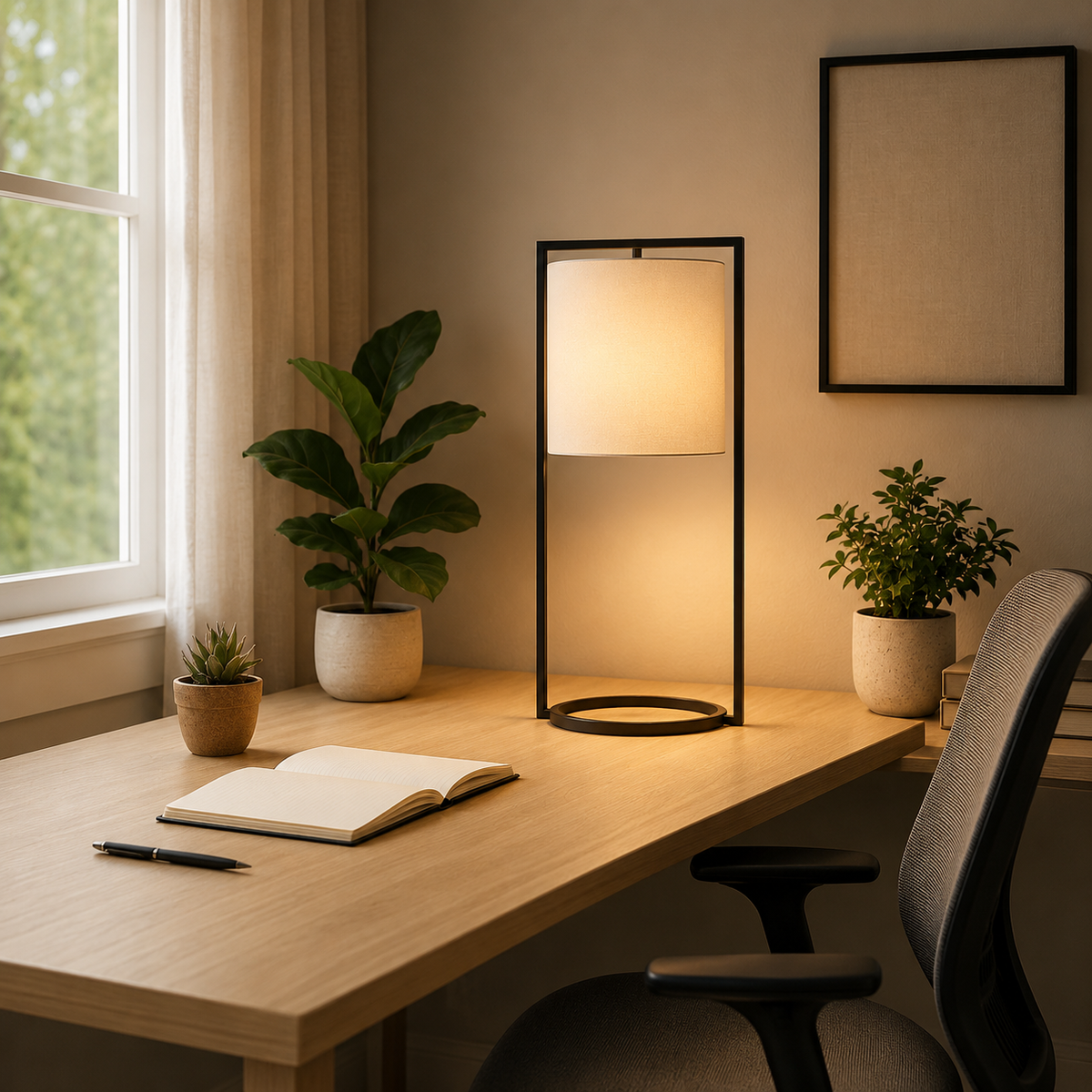 Frame Matte Black Table Lamp