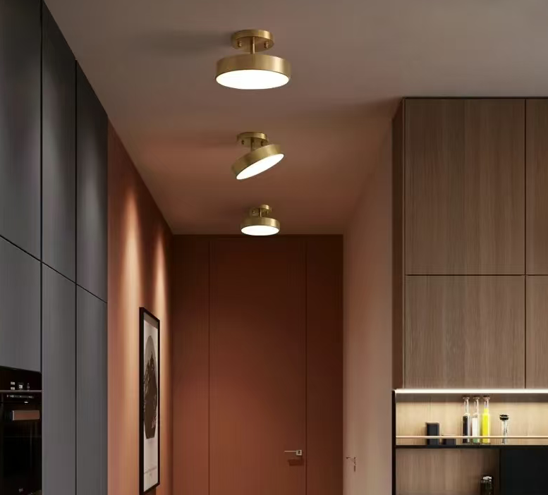 Oryn Brass Drum Flush Mount