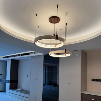 Strata Travertine Ring Chandelier