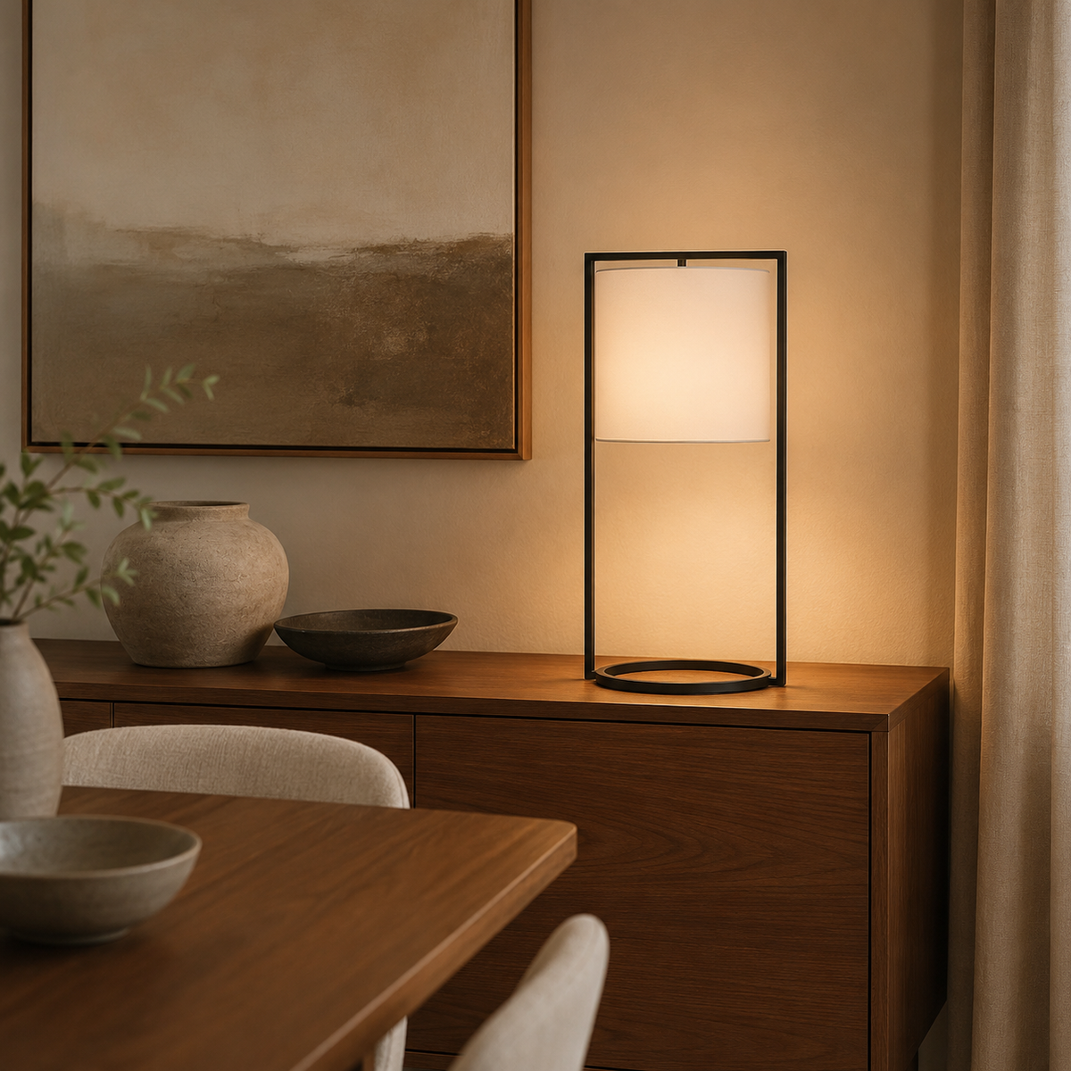 Frame Matte Black Table Lamp