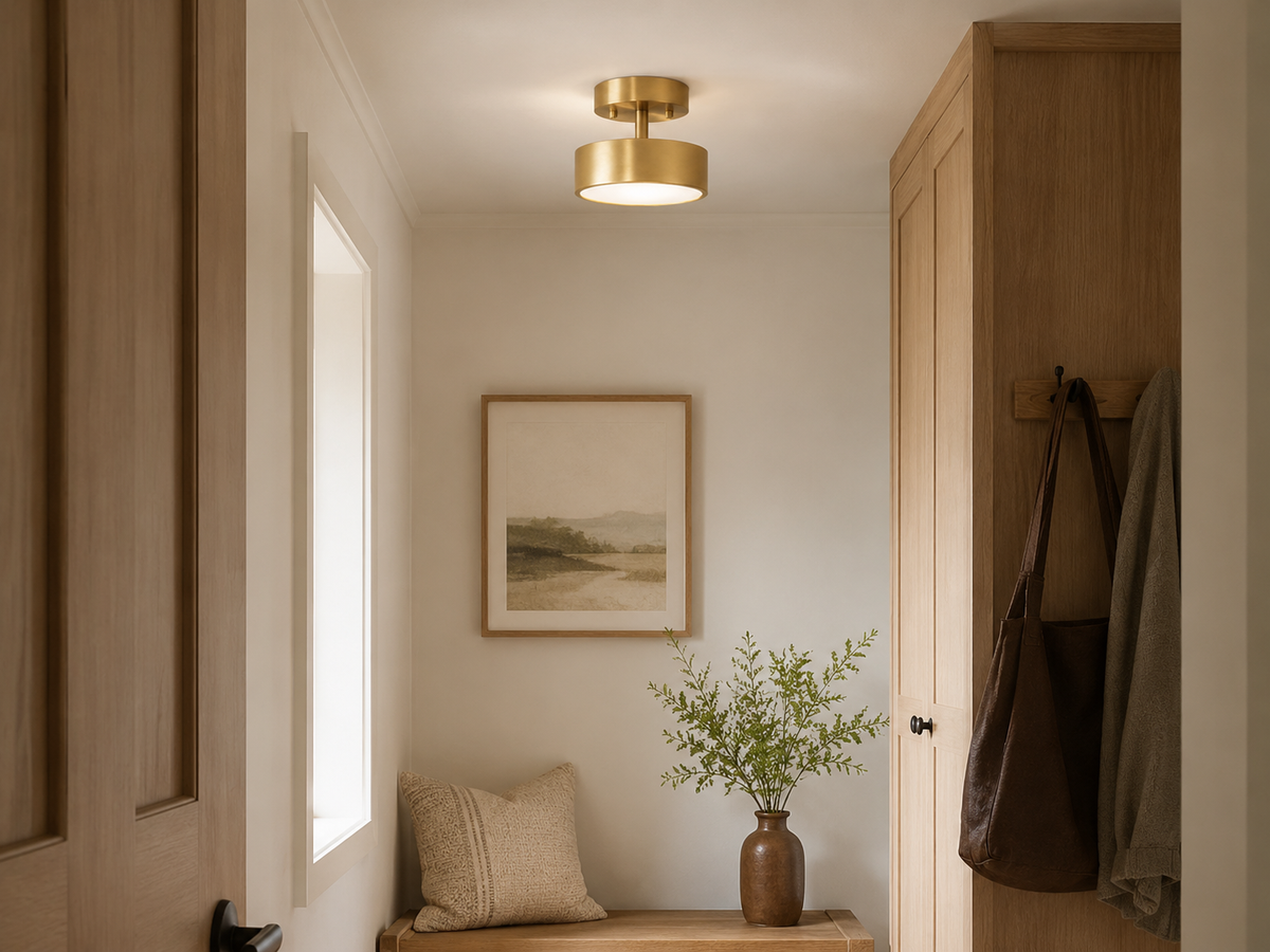 Oryn Brass Drum Flush Mount
