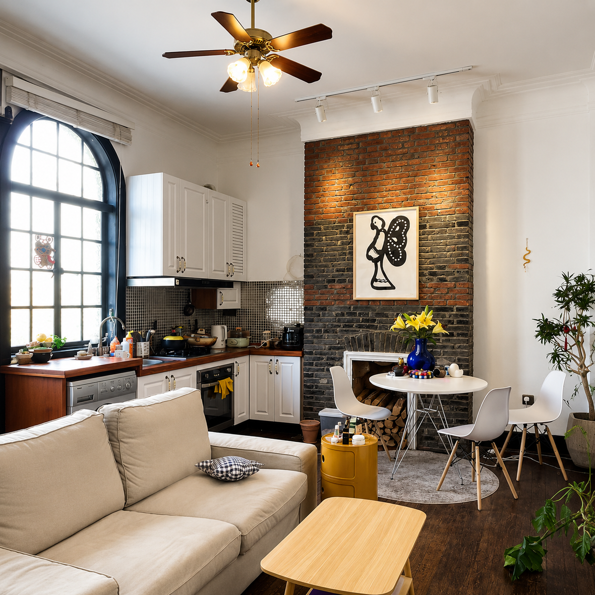 Aura Wood Blade Ceiling Fan Light