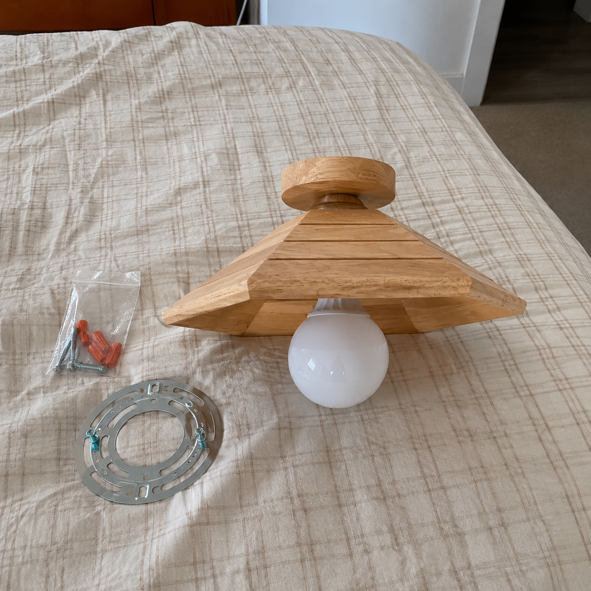 Wabi Wood Cap Flush Mount