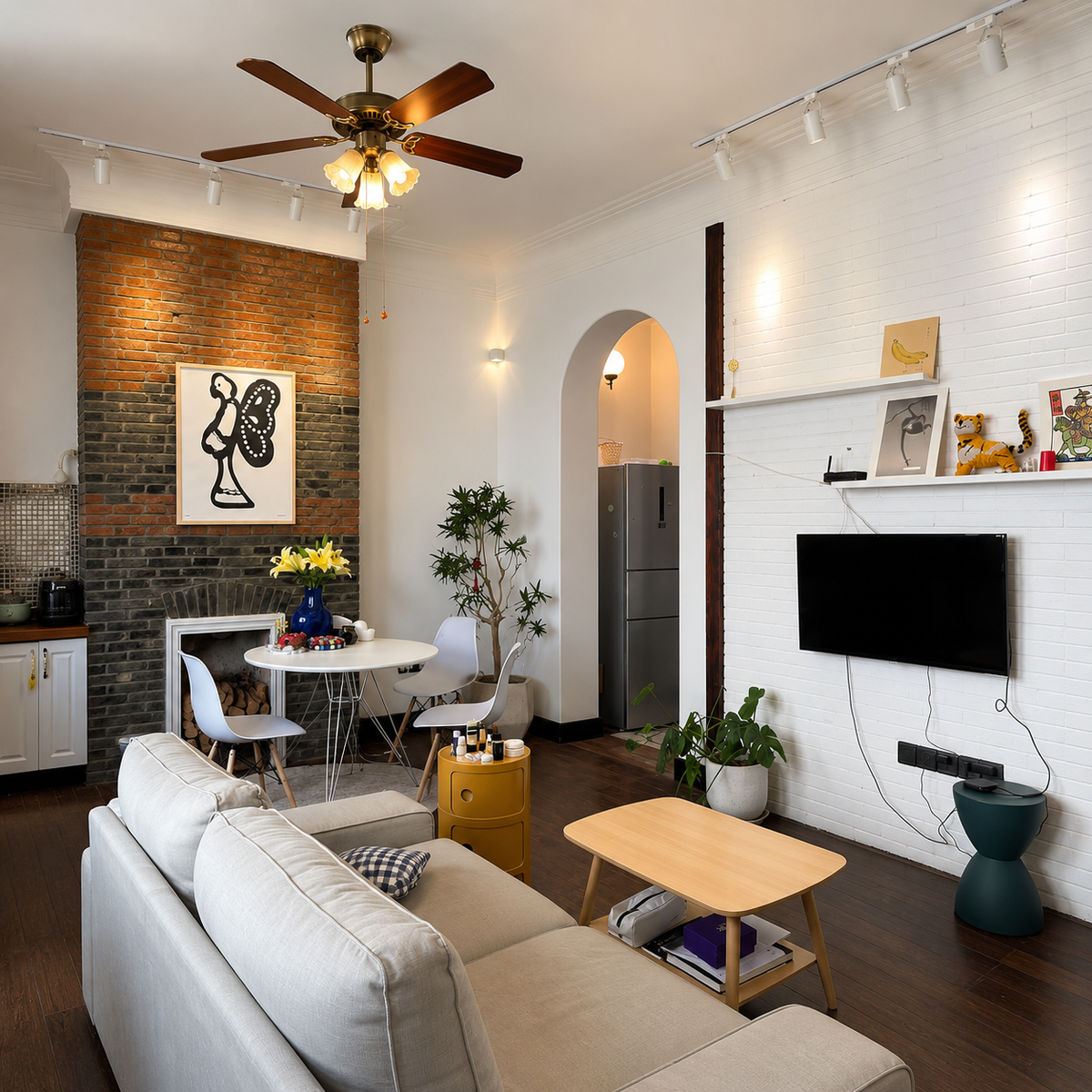 Aura Wood Blade Ceiling Fan Light
