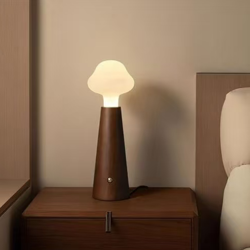Cloud Glass Wood Table Lamp