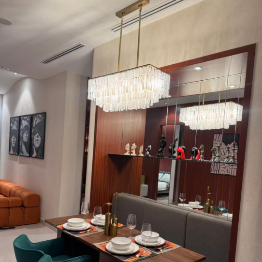 Shell Tiered Rectangle Chandelier