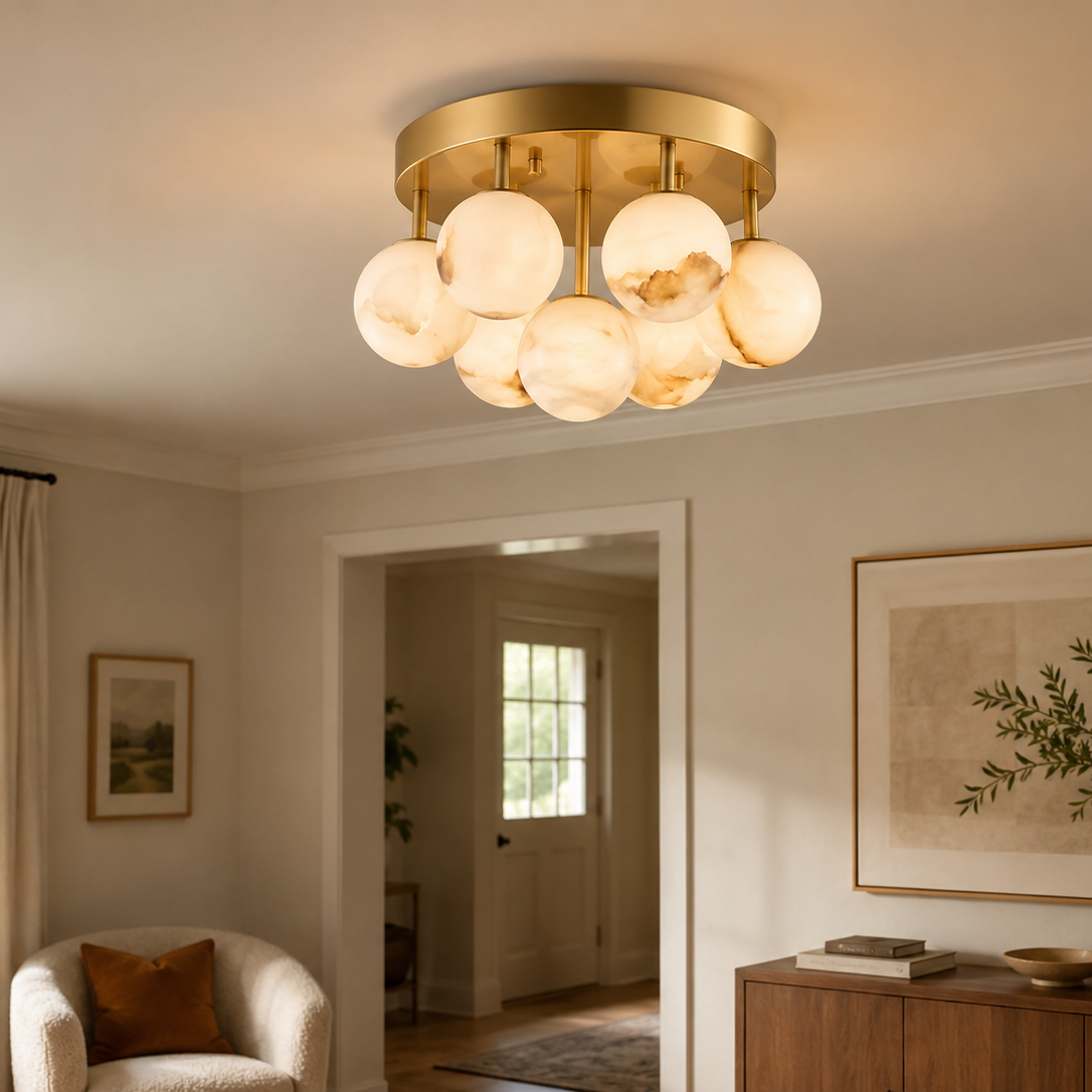 Noma Alabaster Cluster Flush Mount