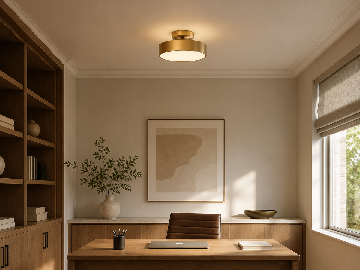 Oryn Brass Drum Flush Mount