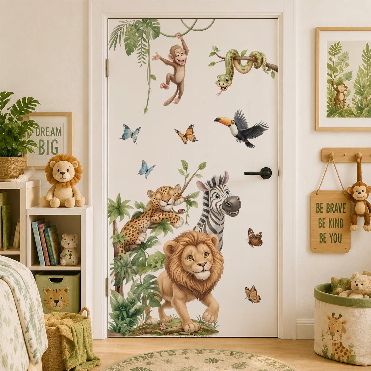Safari Jungle Animal Wall Decals – Lion, Elephant & Tiger Nursery Stickers