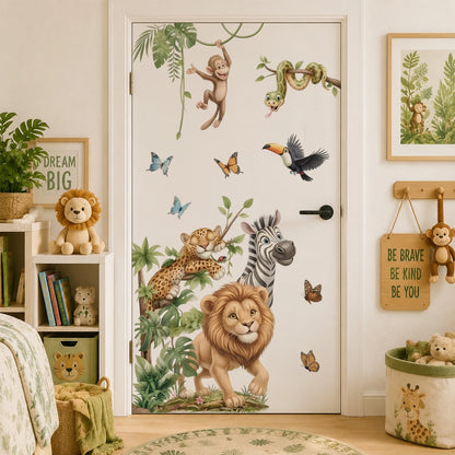 Safari Jungle Animal Wall Decals – Lion, Elephant & Tiger Nursery Stickers