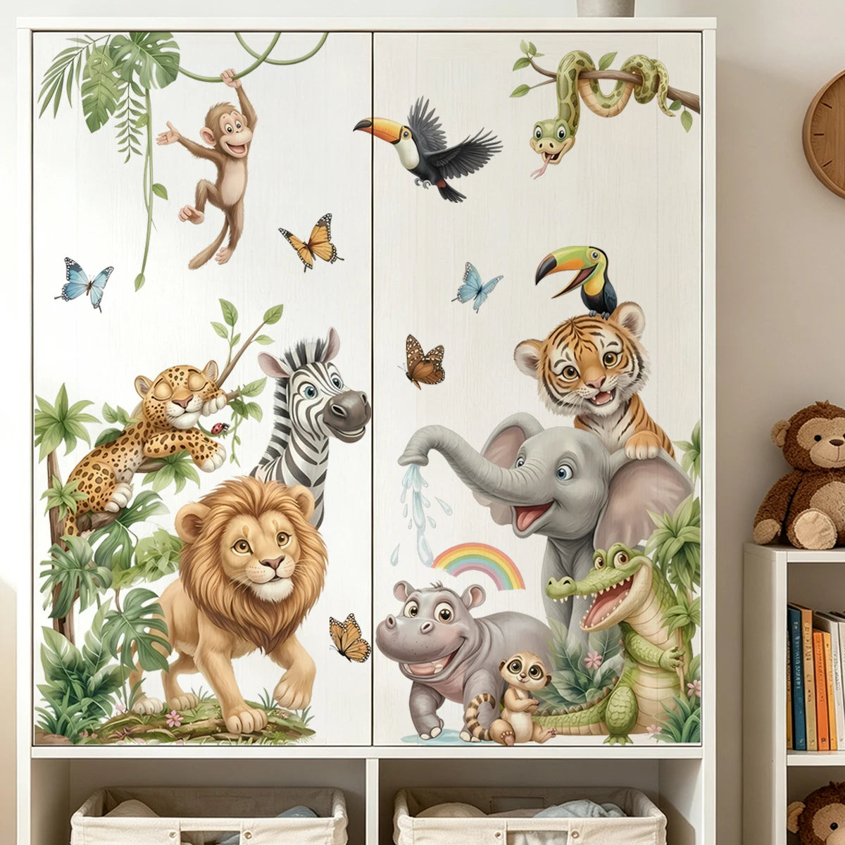 Safari Jungle Animal Wall Decals – Lion, Elephant & Tiger Nursery Stickers