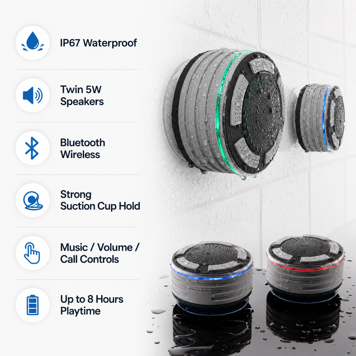 Waterproof Bluetooth Shower Speaker