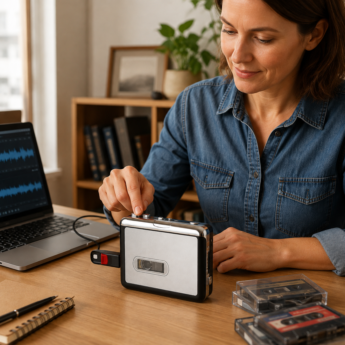 Cassette Tape Converter USB Player Automatic Portable