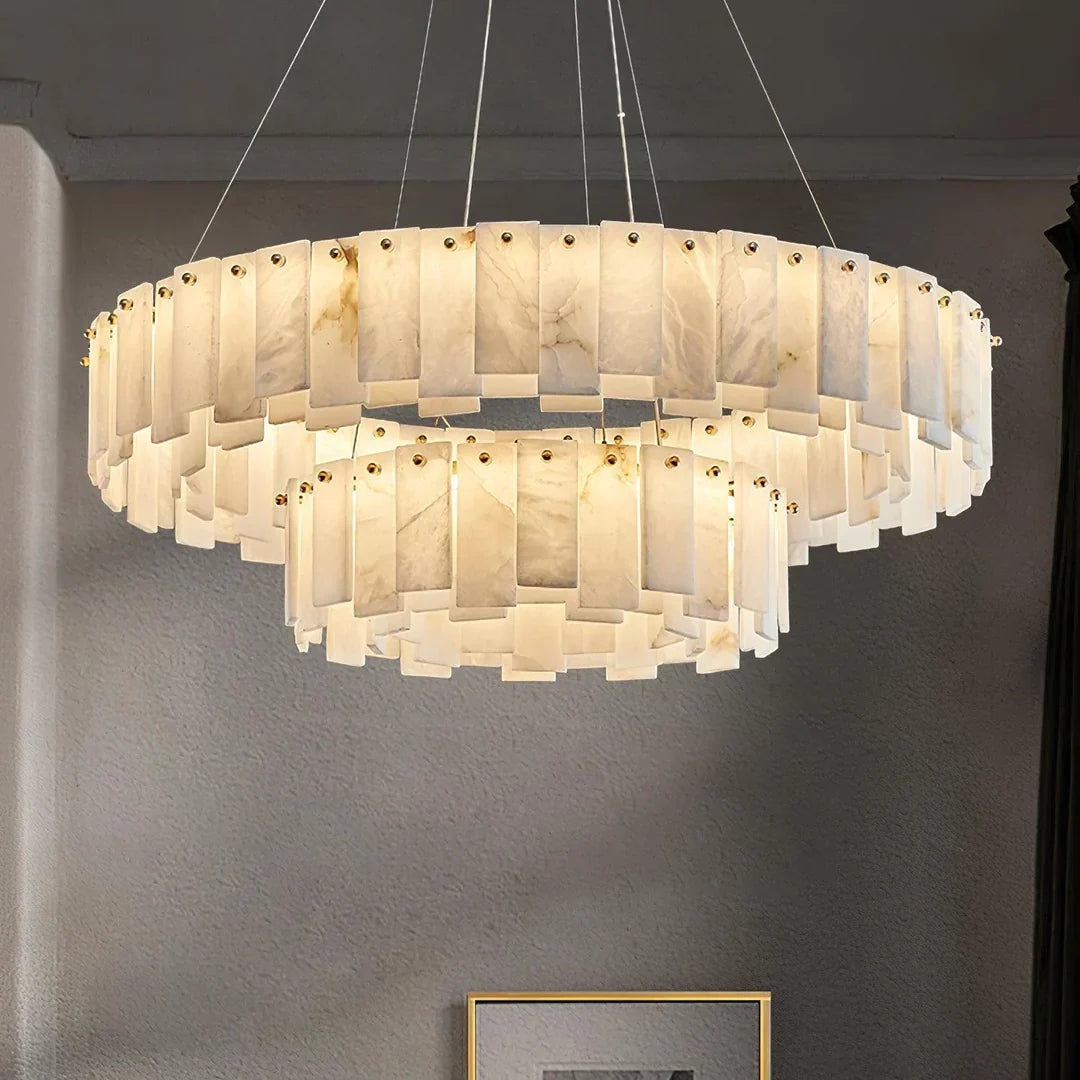 Oslo Alabaster Disc Chandelier