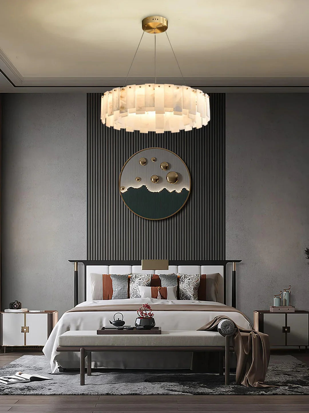 Oslo Alabaster Disc Chandelier