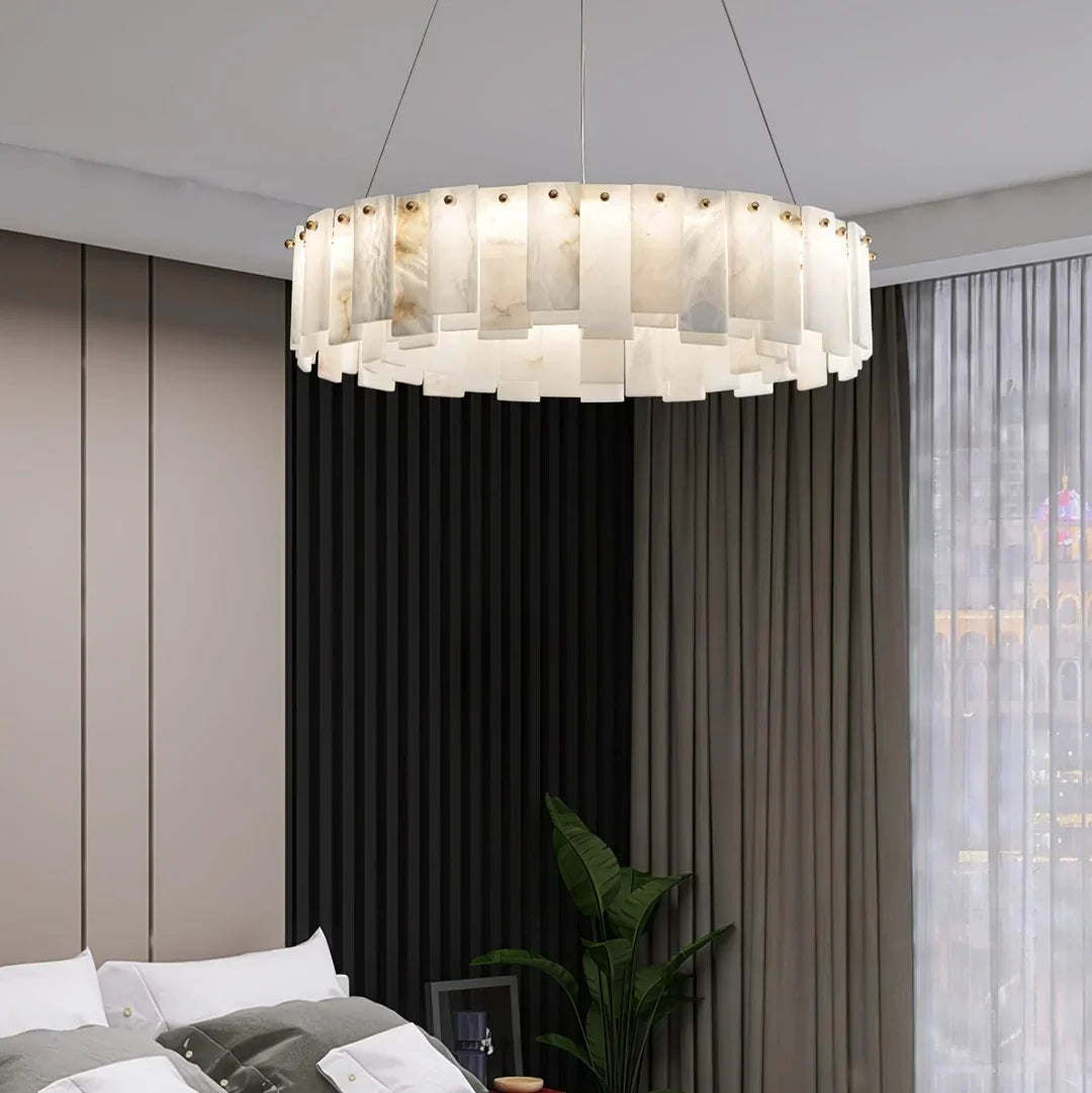 Oslo Alabaster Disc Chandelier