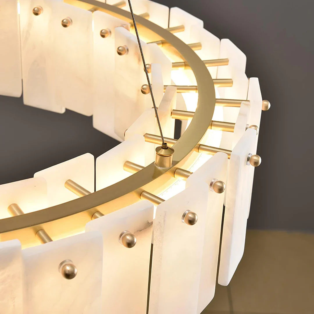 Oslo Alabaster Disc Chandelier