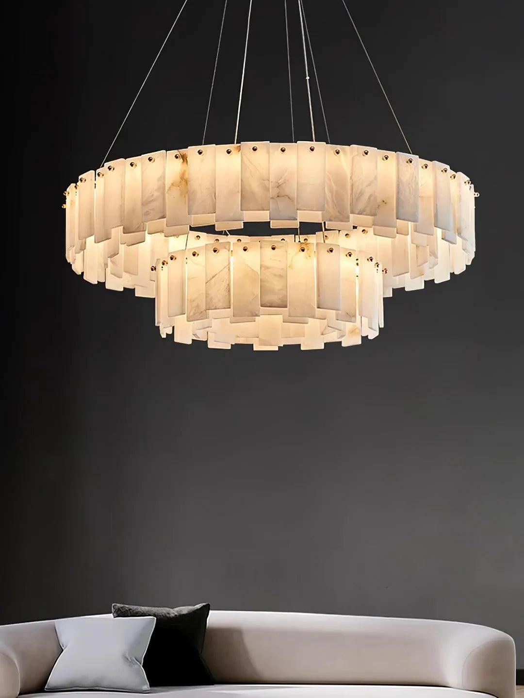 Oslo Alabaster Disc Chandelier