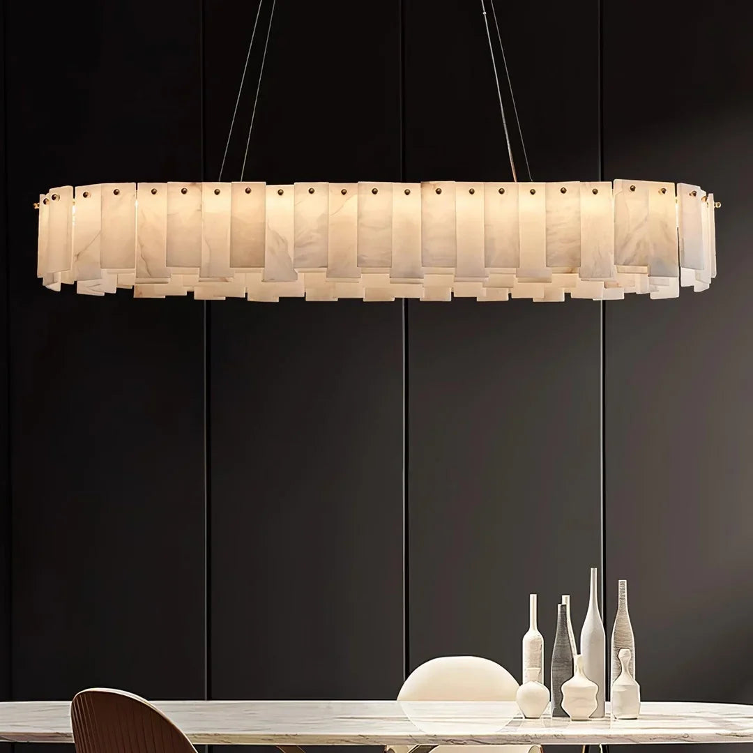 Oslo Alabaster Disc Chandelier