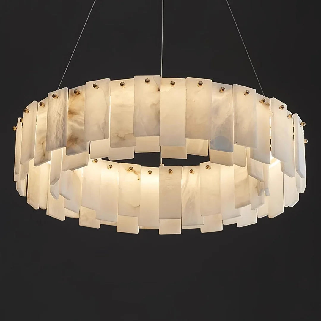Oslo Alabaster Disc Chandelier