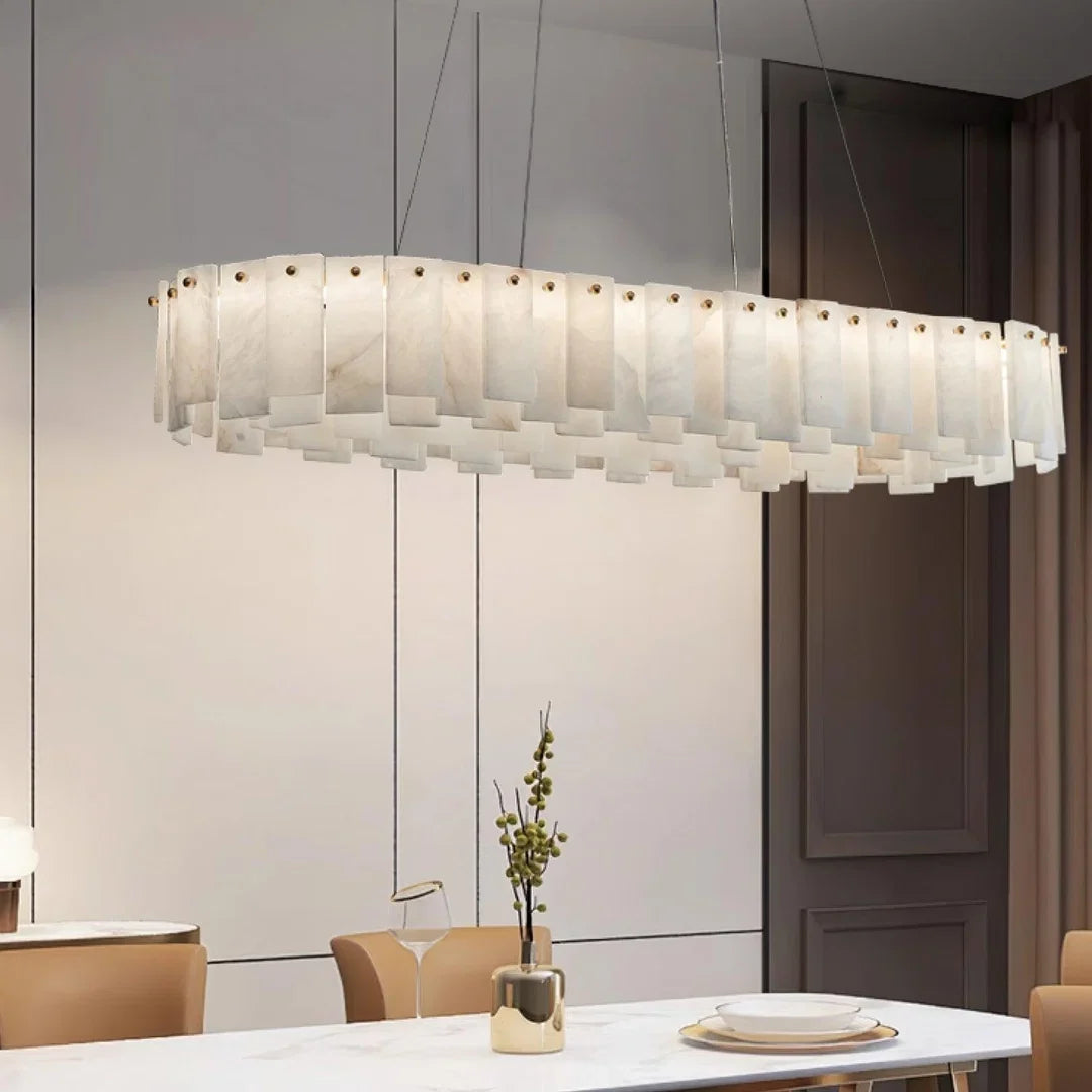 Oslo Alabaster Disc Chandelier