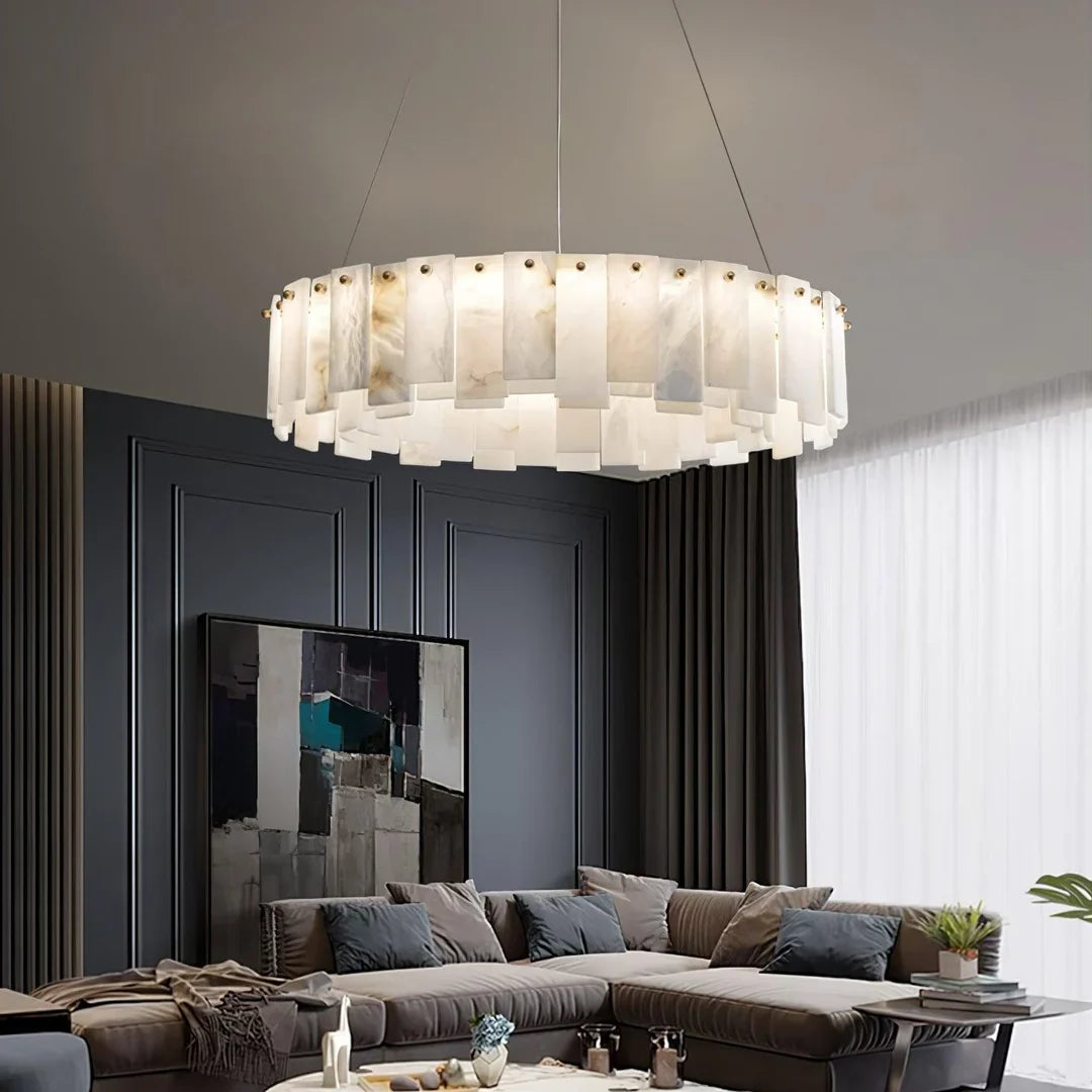 Oslo Alabaster Disc Chandelier
