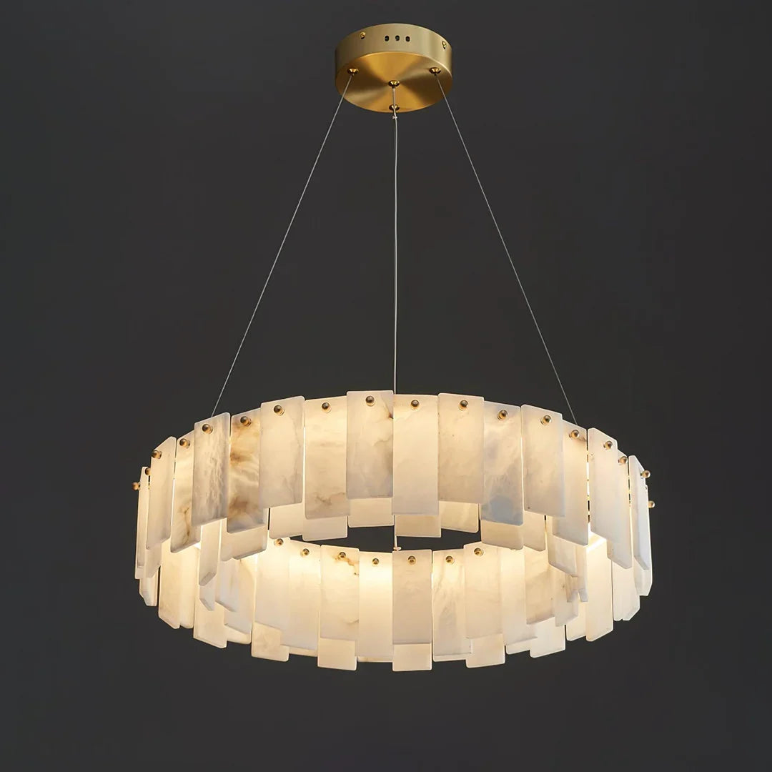 Oslo Alabaster Disc Chandelier