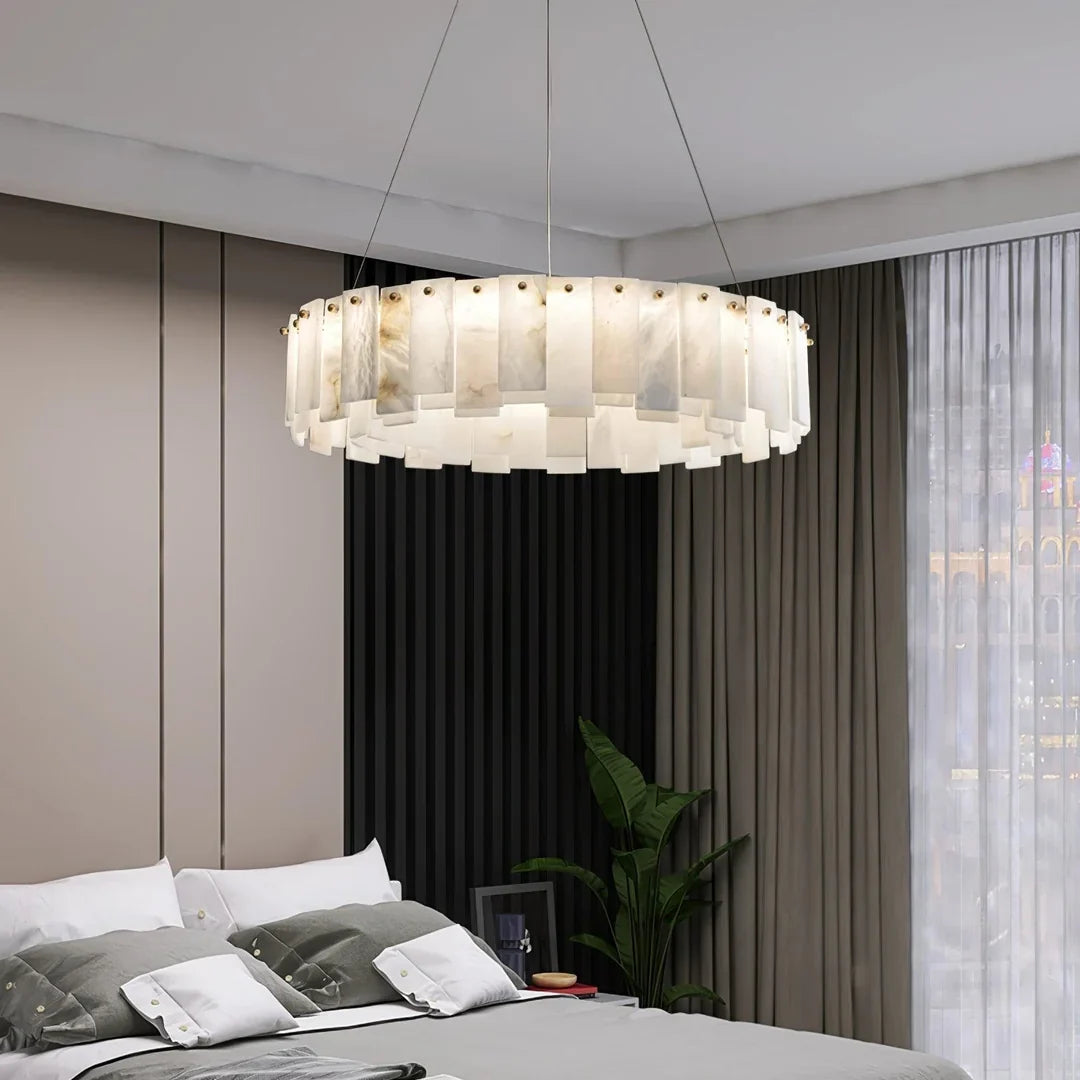 Oslo Alabaster Disc Chandelier