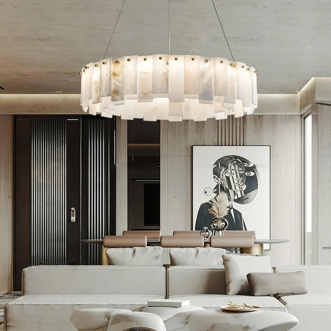 Oslo Alabaster Disc Chandelier