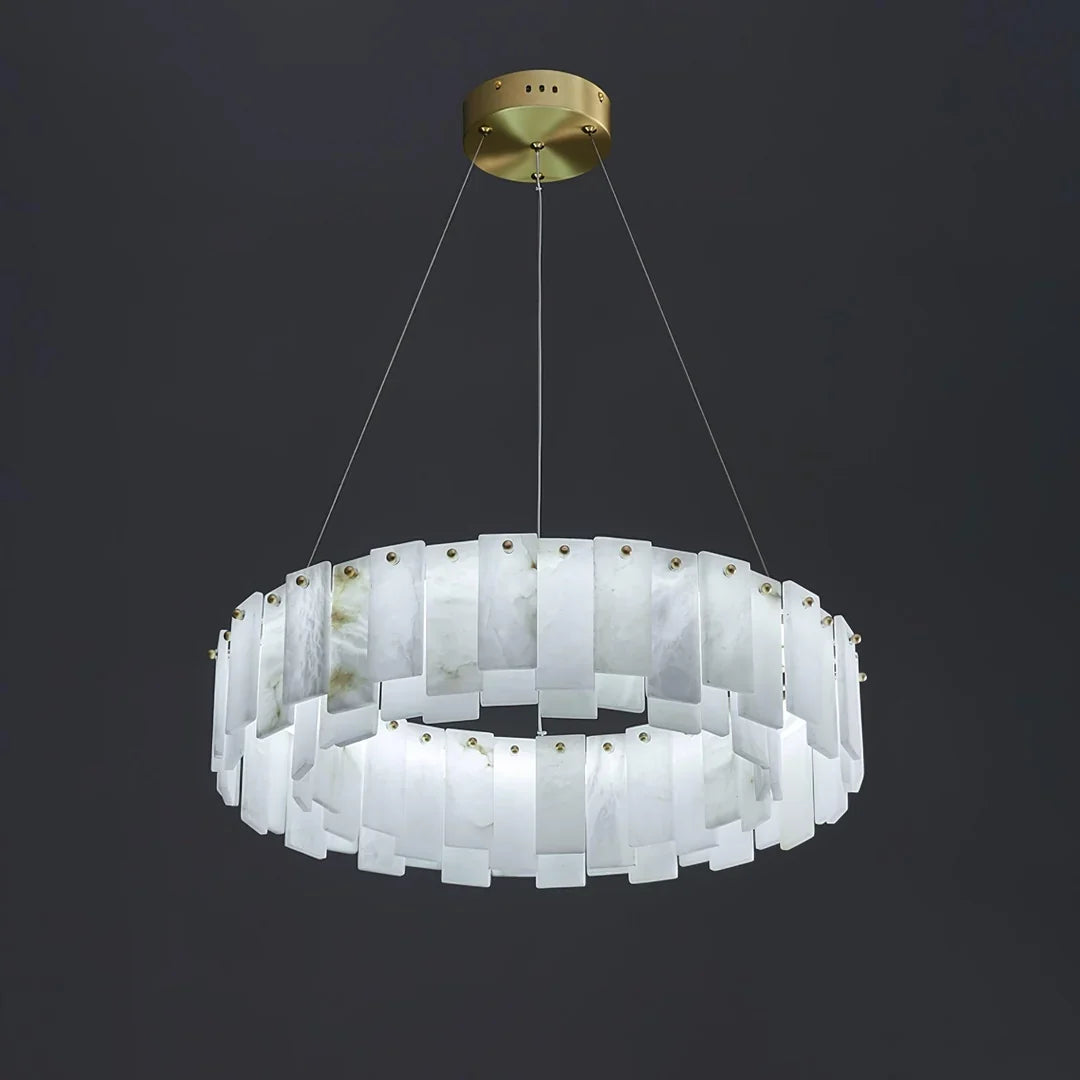 Oslo Alabaster Disc Chandelier
