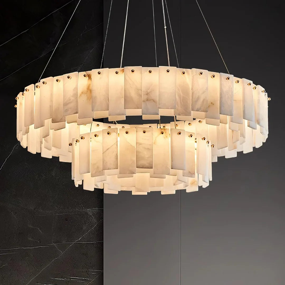Oslo Alabaster Disc Chandelier