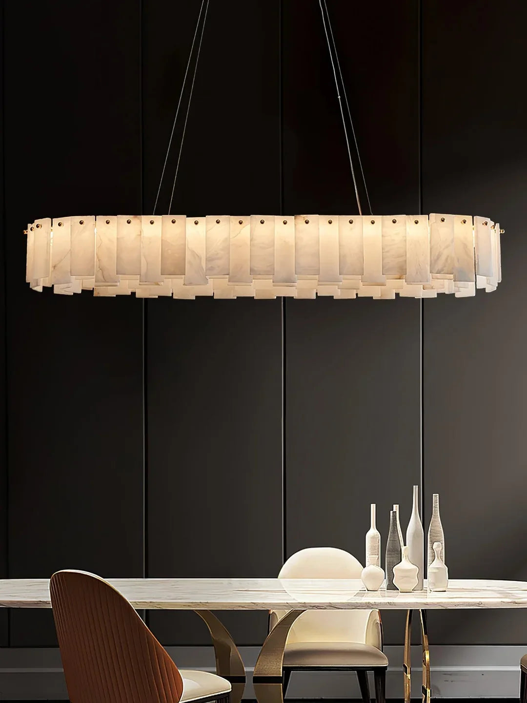 Oslo Alabaster Disc Chandelier