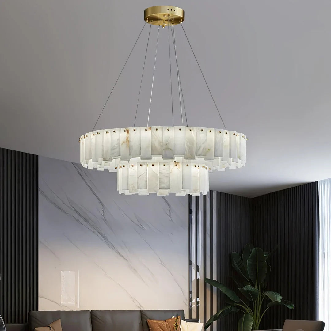 Oslo Alabaster Disc Chandelier