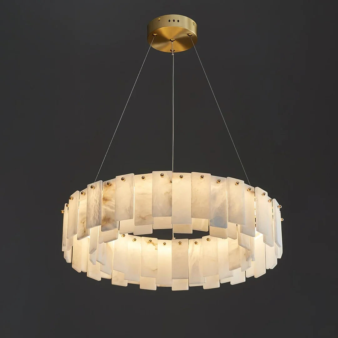 Oslo Alabaster Disc Chandelier