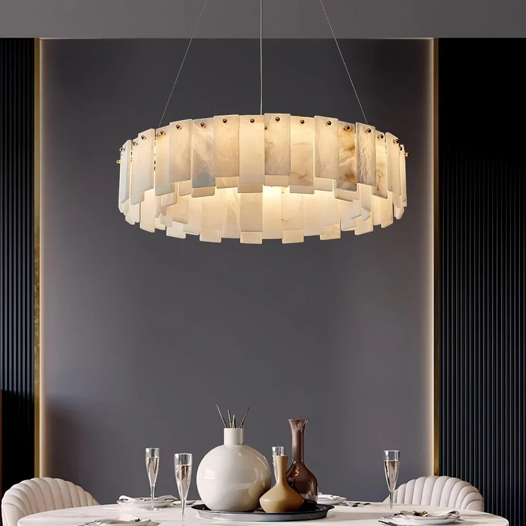 Oslo Alabaster Disc Chandelier