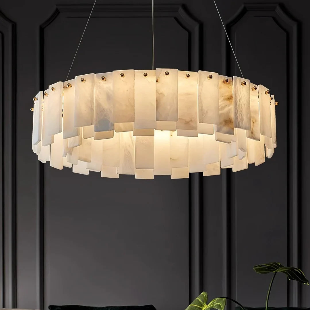 Oslo Alabaster Disc Chandelier